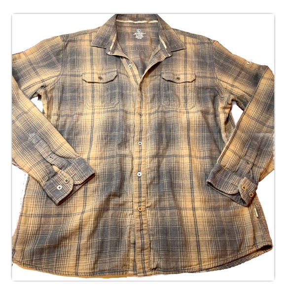 Kuhl Shirts Xl Kuhl Shirt Black Brown Plaid Long Sleeve Cotton Flap